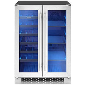 Zephyr 24'' Built-In French Door Dual Zone Wine & Beverage Cooler with Precise Temp Control