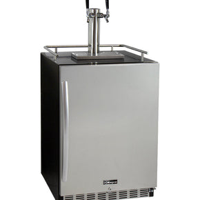 Kegco 24 inch Built-in Dual Tap Stainless Steel Kegerator With Wide Temperature Range