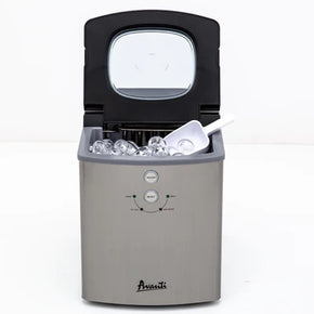 Portable countertop ice maker producing crystal-clear ice cubes quickly and efficiently
