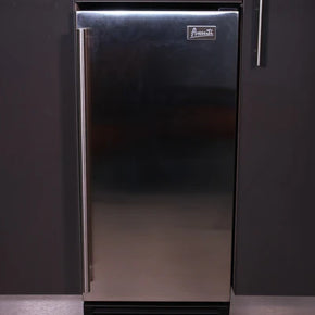 15-inch Avanti built-in or freestanding ice maker with sleek stainless steel finish