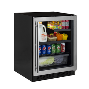 Marvel 24-Inch Low Profile Built-In Beverage Center with Convertible Shelf, Maxstore Bin, and Energy Efficient LED Lighting