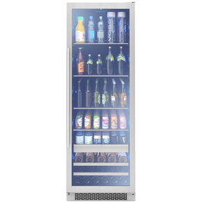 Zephyr 24-inch Stainless Steel Glass Door Beverage Center with 157 cu ft capacity