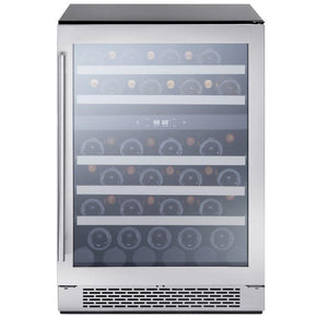 Zephyr 24'' Stainless Steel Dual Zone Wine Cooler with 45 Bottle Capacity