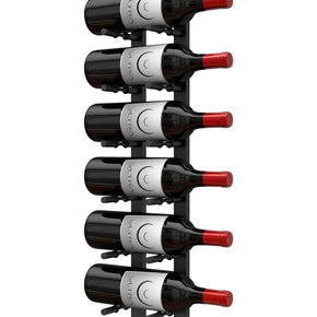 Metal wall rail wine rack with a capacity of 6 to 18 bottles