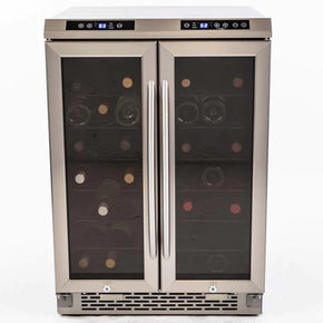38-bottle dual-zone wine cooler with sleek stainless steel finish and LED display