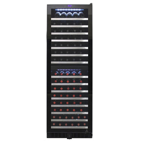 Vinotemp 155-Bottle Dual-Zone Wine Cooler with Stainless Steel Trim