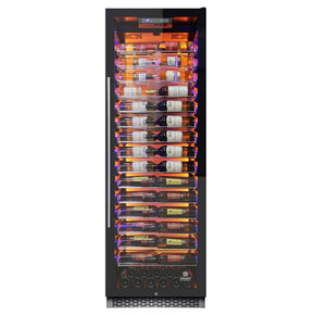 Vinotemp - Private Reserve Series 141-Bottle Backlit Panel Commercial 168 Single-Zone Wine Cooler image alt texts:
Stylish and modern wine cooler with backlit panel and 141-bottle capacity