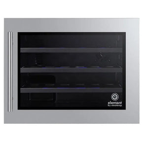 Vinotemp - 24-Bottle Wall-Mounted Single-Zone Wine Cooler (Stainless) displayed in a modern kitchen setting, providing sleek and efficient wine storage solution