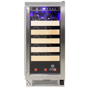 Vinotemp Connoisseur Series 33 Single-Zone Wine Cooler in Stainless Steel with Glass Door and Digital Temperature Control