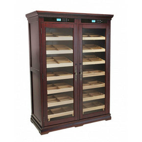Beautiful mahogany electronic humidor cabinet with electric controls for cigars