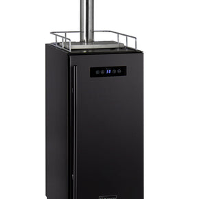 
Kegco Signature Series Commercial Beer Refrigerator And Dispenser with Black Door in Modern Kitchen Setting 