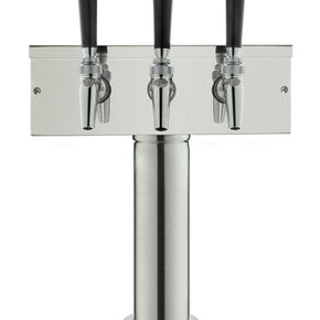 Kegco 3 Faucet Polished Stainless Steel Draft Beer Tower Perlick Faucets