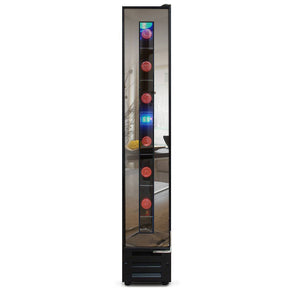 7-Bottle Mirrored Wine Cooler with Touch Screen Controls and Adjustable Shelves