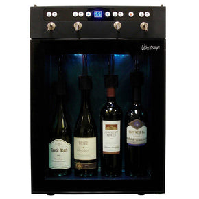Vinotemp 4-Bottle Wine Dispenser with Stainless Steel Finish and LED Lighting