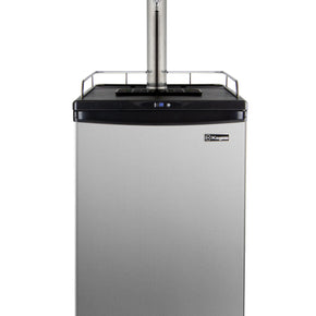 Stainless steel commercial and residential kegerator cabinet with a sleek design