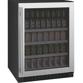 Allavino 24 FlexCount II Tru-Vino Stainless Steel Right Hinge Beverage Center with LED Lighting and Glass Door 