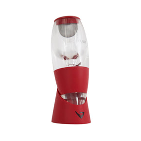 Vinturi Red Wine Aerator with No-Drip Base in Red creates a smoother, more aromatic red wine