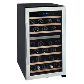 Allavino 22 Cascina Series 43 Bottle Dual Zone Stainless Steel Wine Refrigerator with LED Lighting and Digital Temperature Display