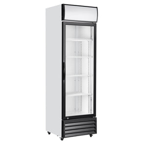 An upright display merchandiser refrigerator from KingsBottle, designed for showcasing products