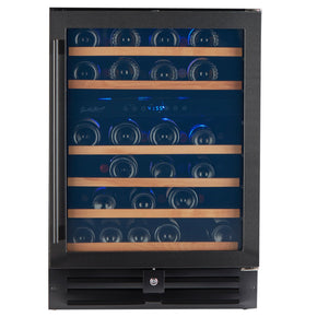 Smith & Hank's 46 bottle black stainless under counter wine cooler with dual zone temperature control for optimal wine storage