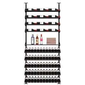 Ultra Wine Racks - Showcase Series Centerpiece Kit Wine Rack, Wine Display Racks, Wine Cork Out and Bottle Shelf (90-100 Bottle) (SC-CTP-2D-BLK) - GrapeChiller