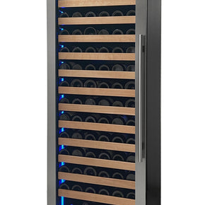 Allavino 24" Built-In Wine Refrigerator with FlexCount Shelves (Reserva Series 163 Bottle 71" Tall Single Zone Left Hinge Stainless Steel)