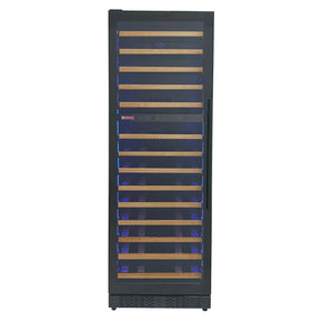 Front view of Allavino Reserva Series 67 Bottle Dual Zone Wine Refrigerator with Wood Front Shelves