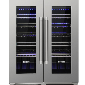 42 Bottle Wine Cooler with Stainless Steel Finish and LED Lighting